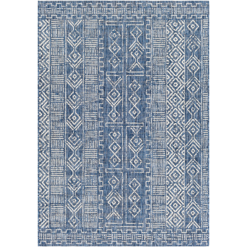 Union Rustic Gunter Distressed Southwestern Denim/Dark Blue Area Rug